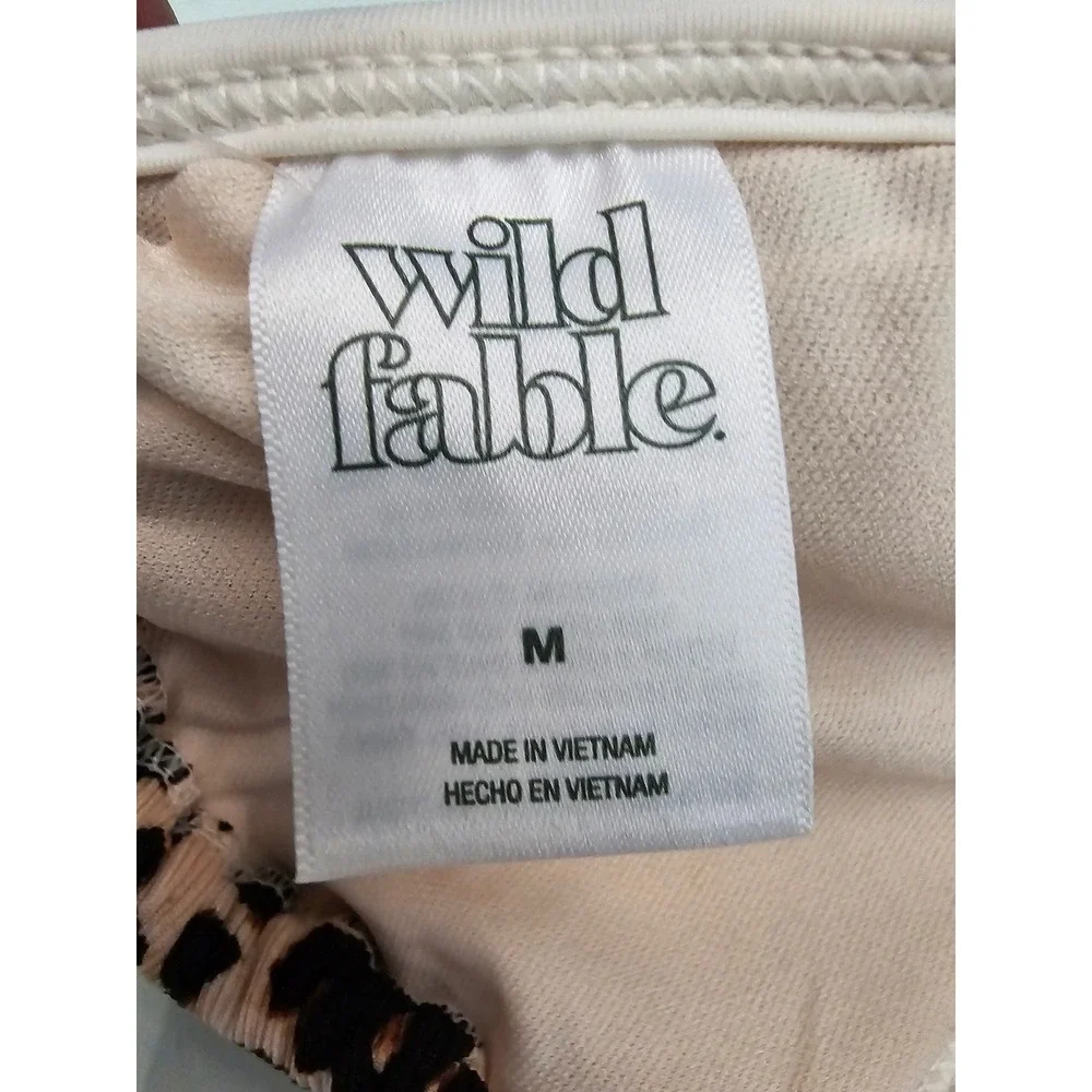 Wild Fable Leopard Print Triangle‎ Bikini Top Brown Tan Animal Print Medium NWT